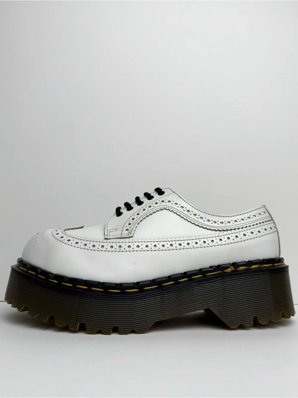 Vintage Dr. Martens Made in England Wingtip Steel Toe Platform Oxfords UK 6
